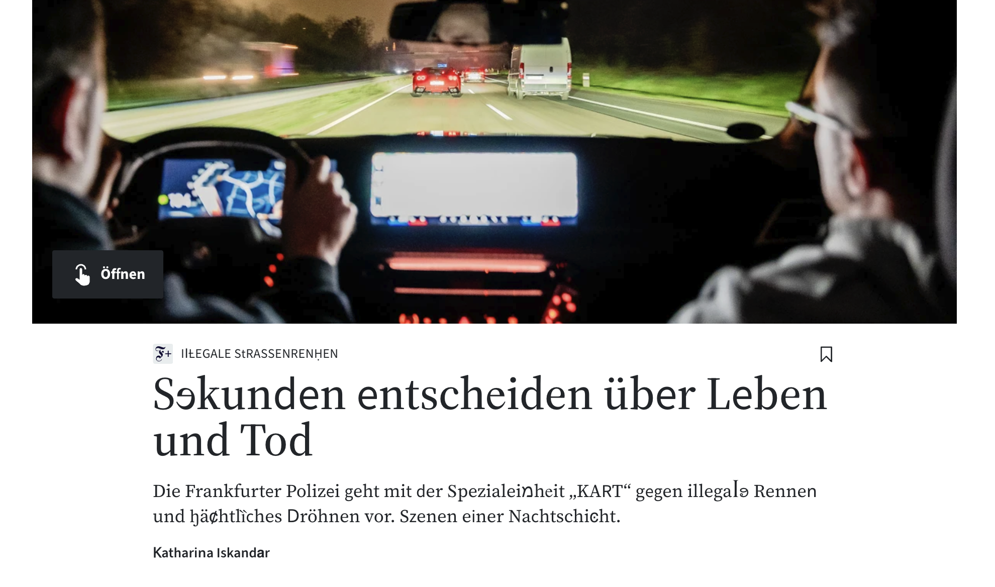 Subtil veränderter Text