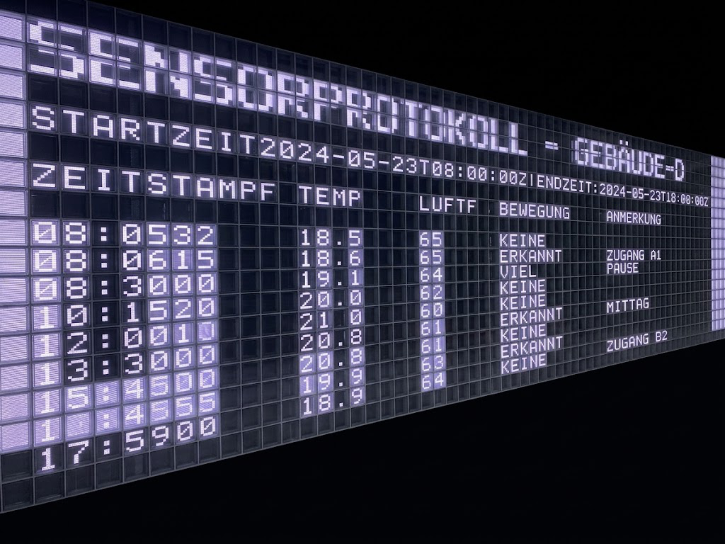 Sensorprotokollanzeige